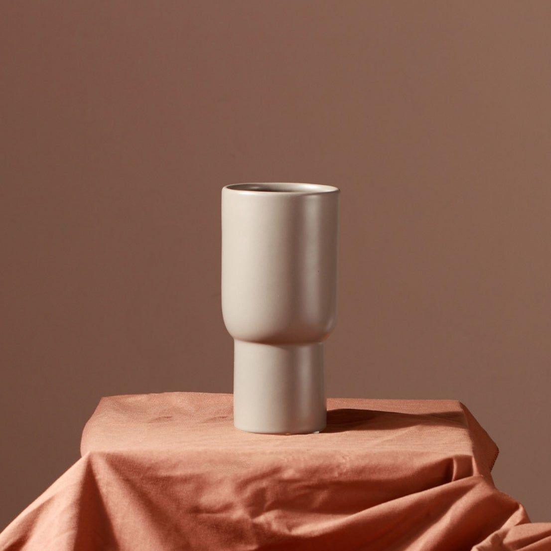 Taupe Monochrome Ceramic Vases