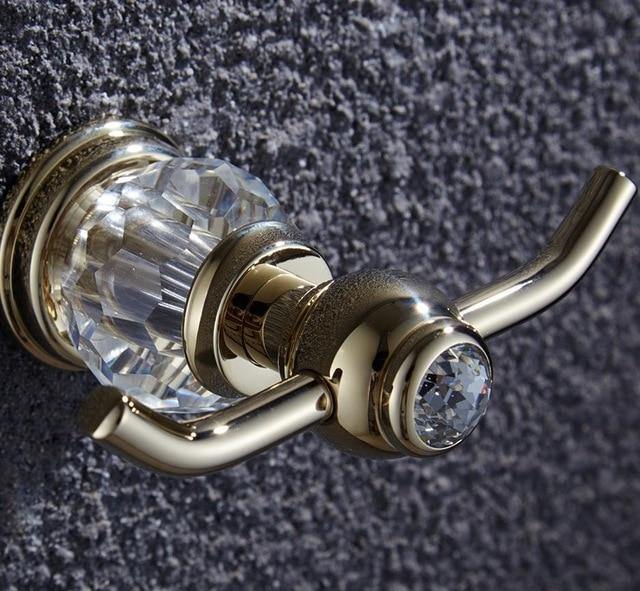 Luxury Gold Crystal Brass Bathroom Accessories - LuxVerve