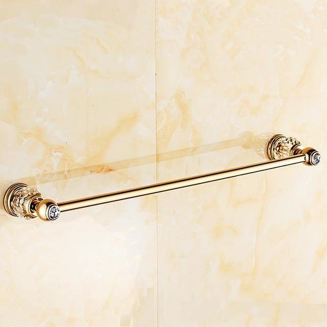 Luxury Gold Crystal Brass Bathroom Accessories - LuxVerve