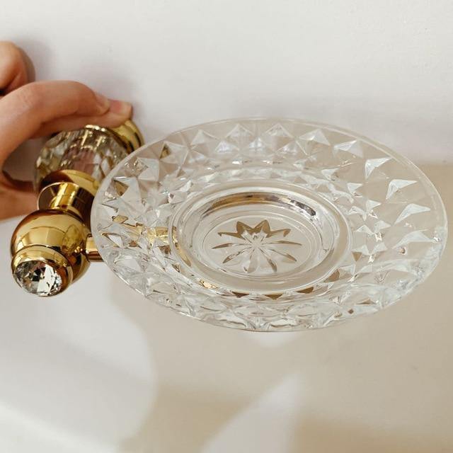 Luxury Gold Crystal Brass Bathroom Accessories - LuxVerve