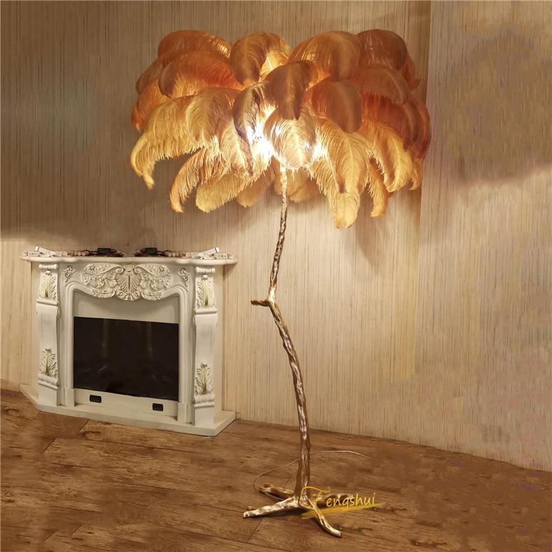 Nordic Ostrich Feather LED Floor Lamp - LuxVerve