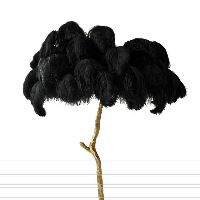 Nordic Ostrich Feather LED Floor Lamp - LuxVerve