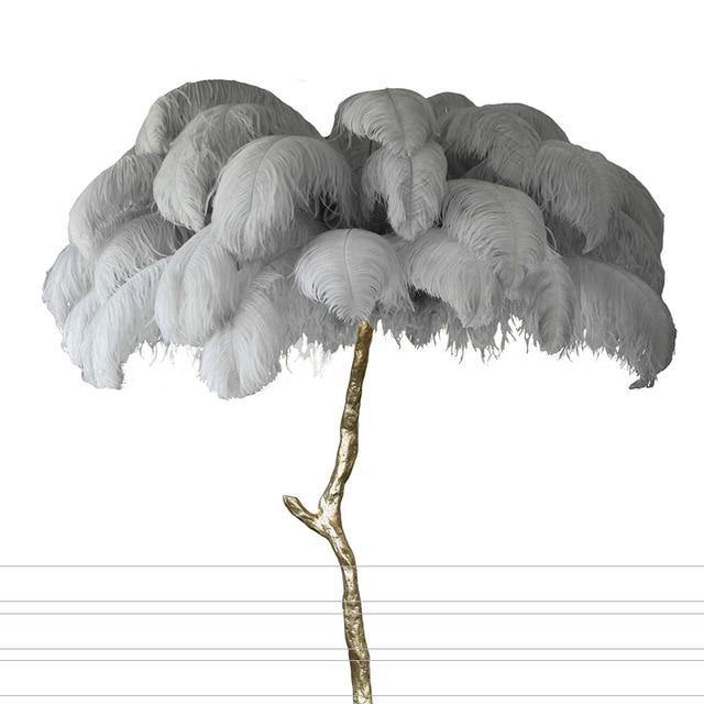 Nordic Ostrich Feather LED Floor Lamp - LuxVerve
