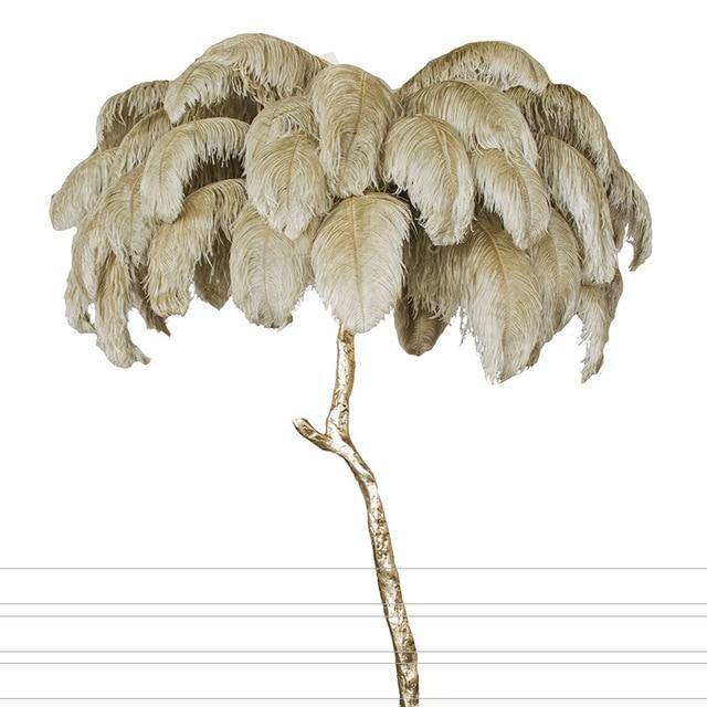 Nordic Ostrich Feather LED Floor Lamp - LuxVerve