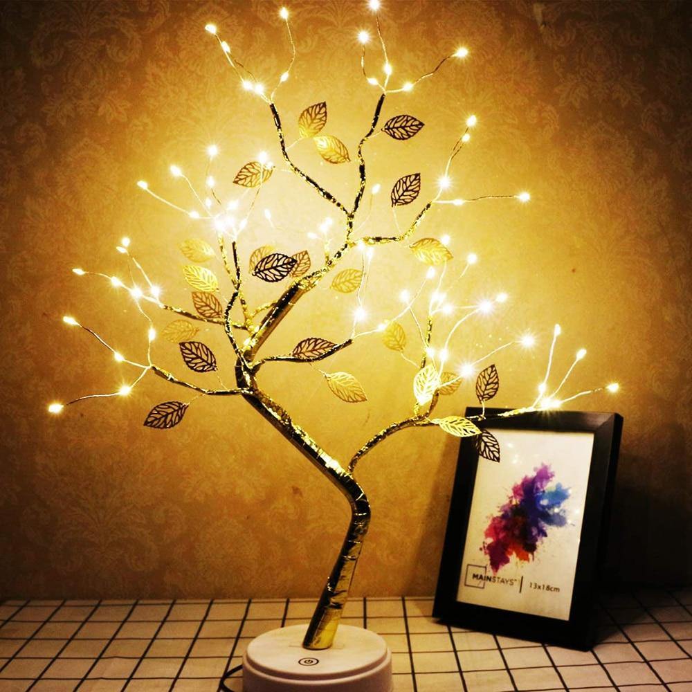 bonsai lighted tree tabletop LED Tabletop Bonsai Tree Lamp – FFMA-360