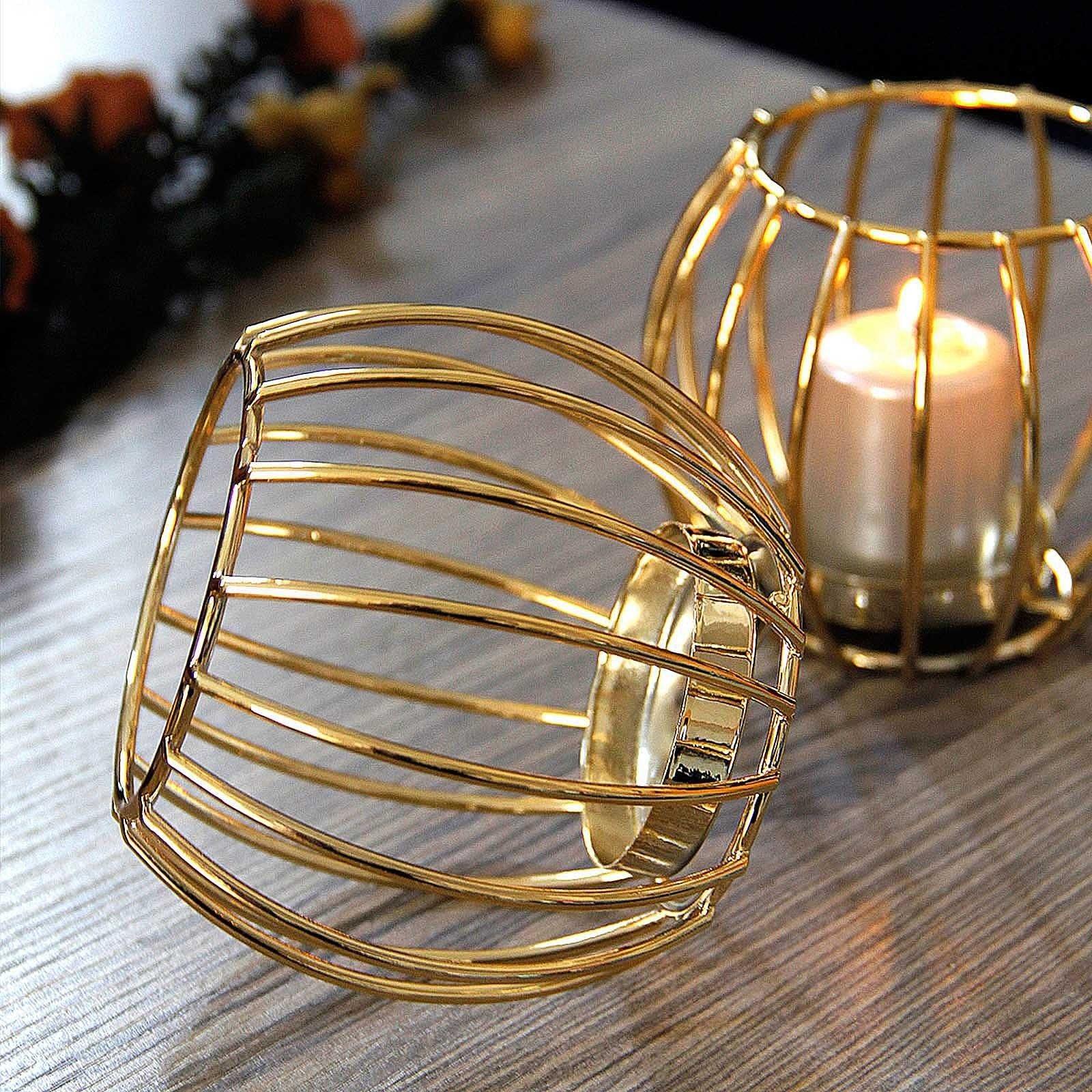 Golden Metal Candle Holder - LuxVerve