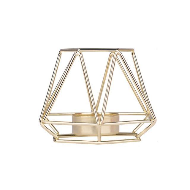 Golden Metal Candle Holder - LuxVerve