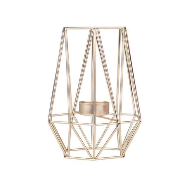 Golden Metal Candle Holder - LuxVerve