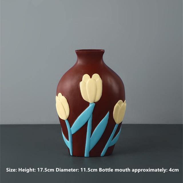 Flower Cutout Ceramic Vases