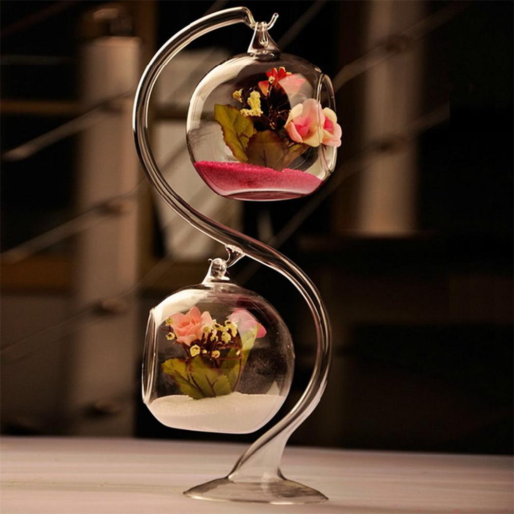 Transparent Glass Round Flower Plant